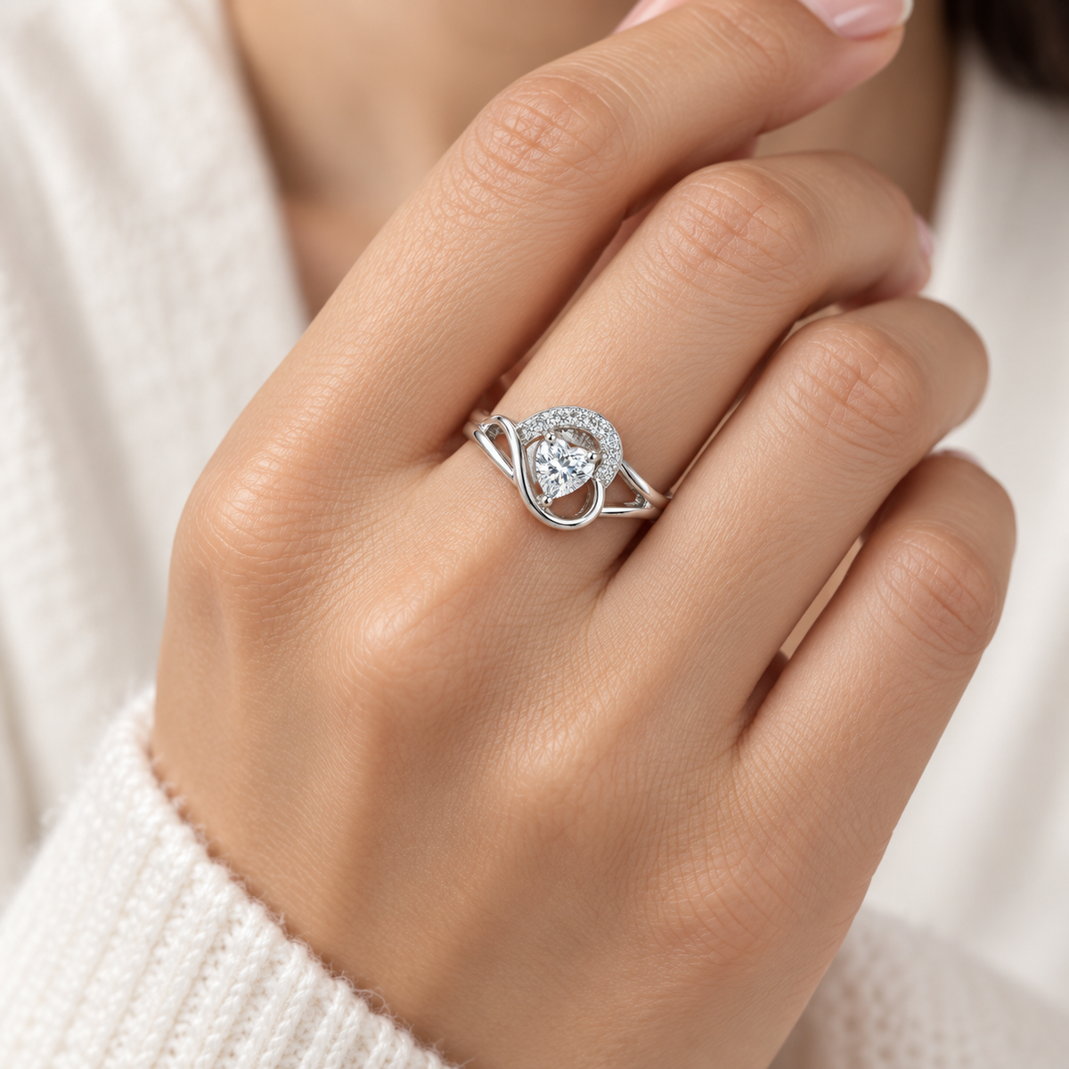 Heart of Elegance Silver Ring