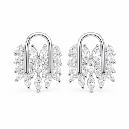 Marquise Leaf 925 Sterling Silver Stud Earrings