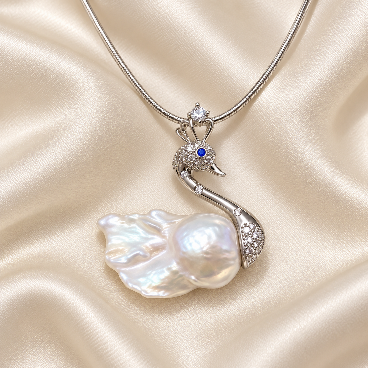 Royal Crown Swan Baroque Pearl Necklace