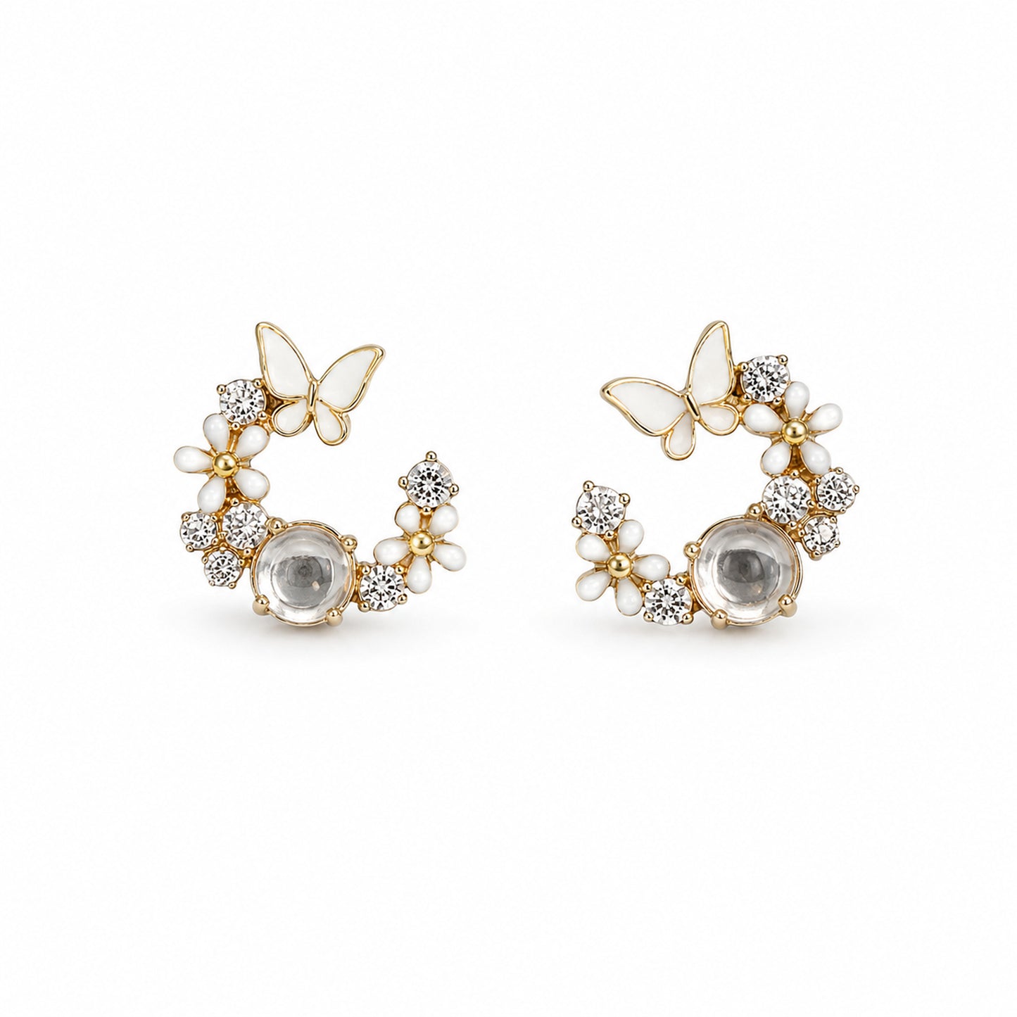 925 Sterling Silver Butterfly Garden Earrings