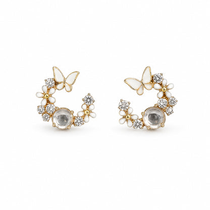 925 Sterling Silver Butterfly Garden Earrings