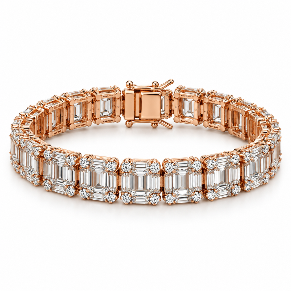 Rose Gold Rectangular Sparkle Bracelet