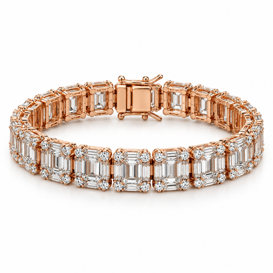 Rose Gold Rectangular Sparkle Bracelet