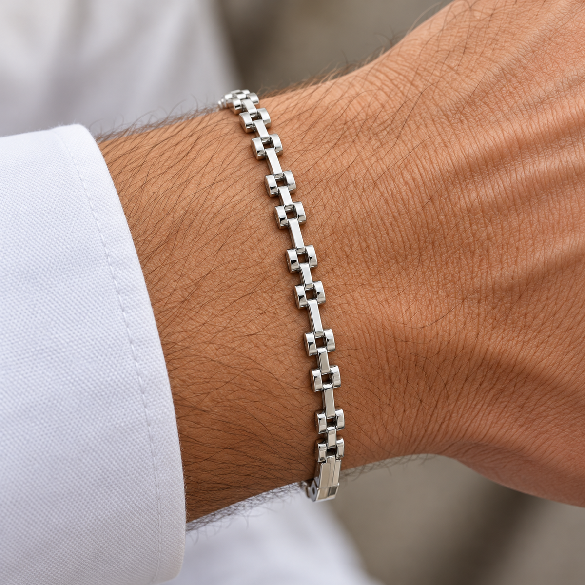 Men’s Geometric Link Bracelet