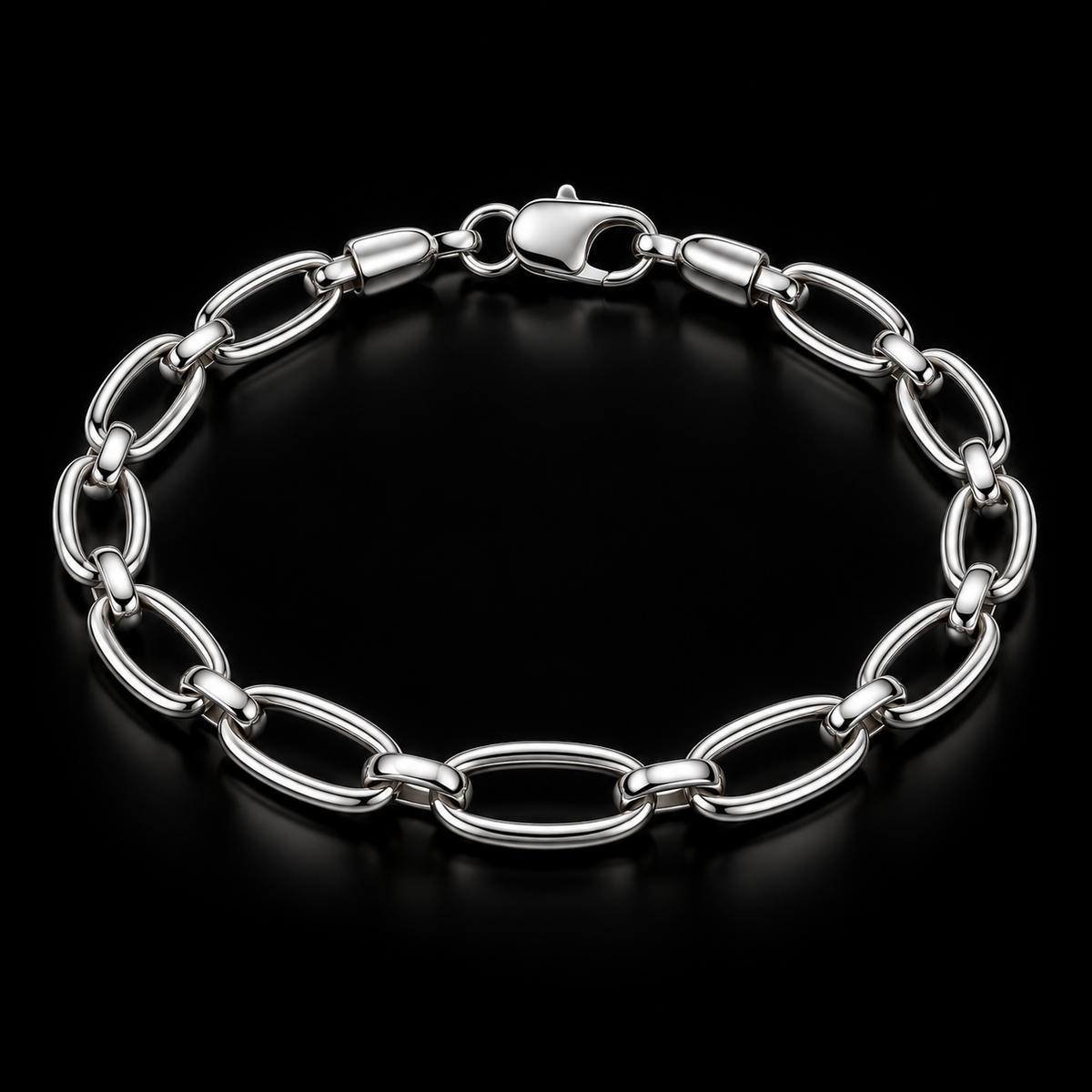 Men’s silver Oval Link Bracelet