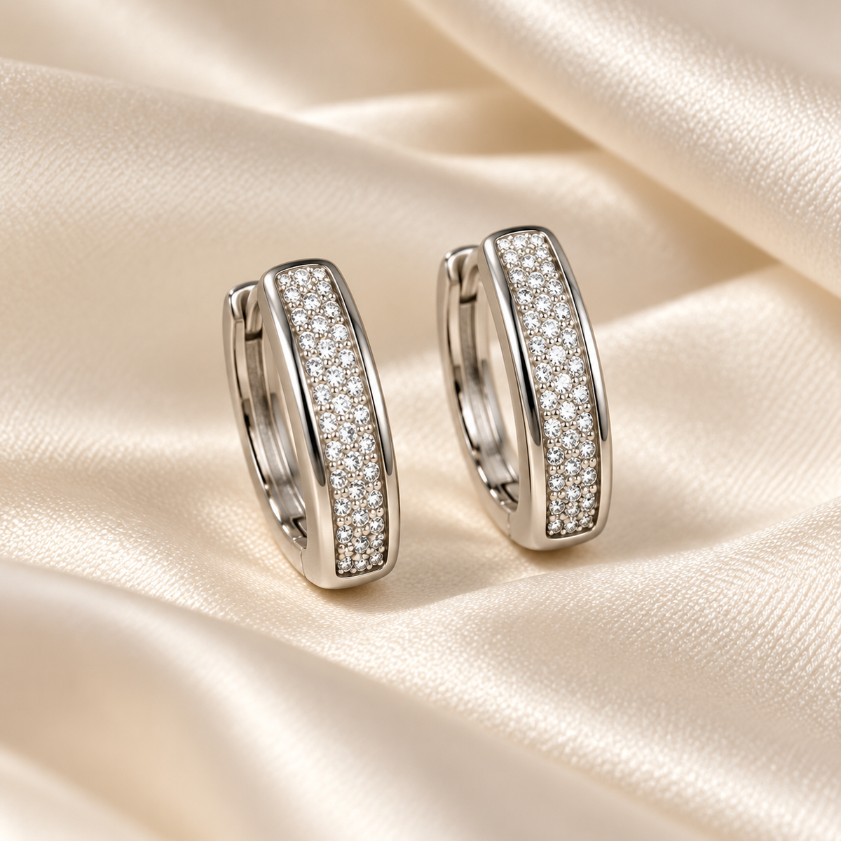 Pavé Huggie Hoop Earring