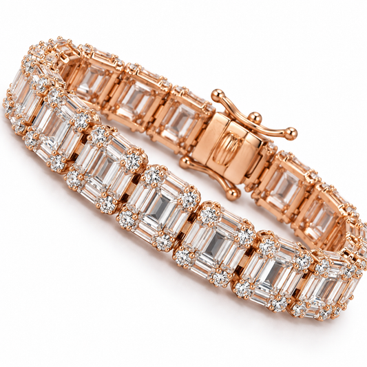 Rose Gold Rectangular Sparkle Bracelet
