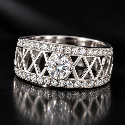 Silver Lattice Statement Ring