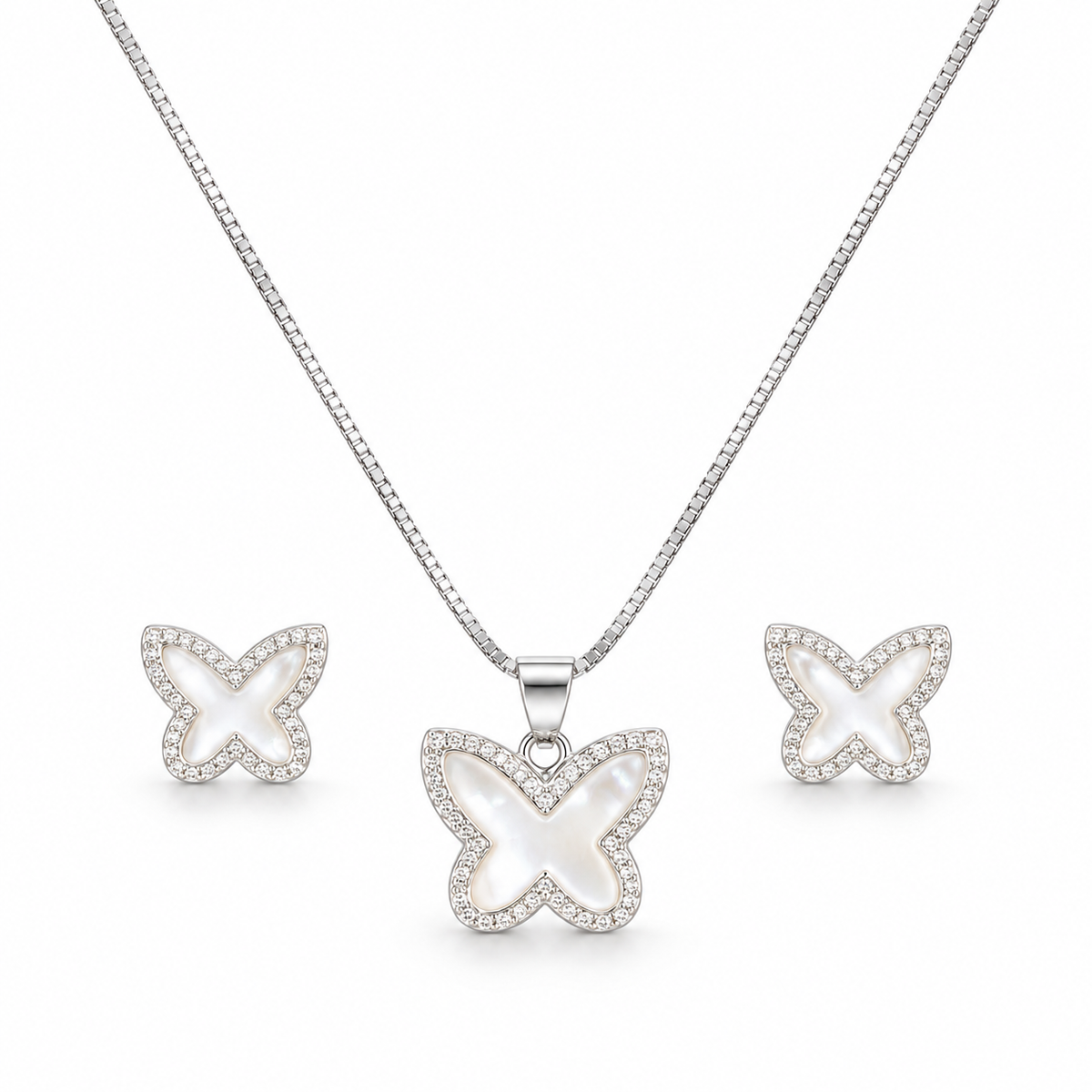Luna Butterfly Necklace & Earring Set