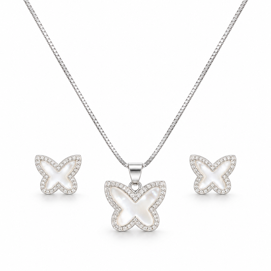 Luna Butterfly Necklace & Earring Set