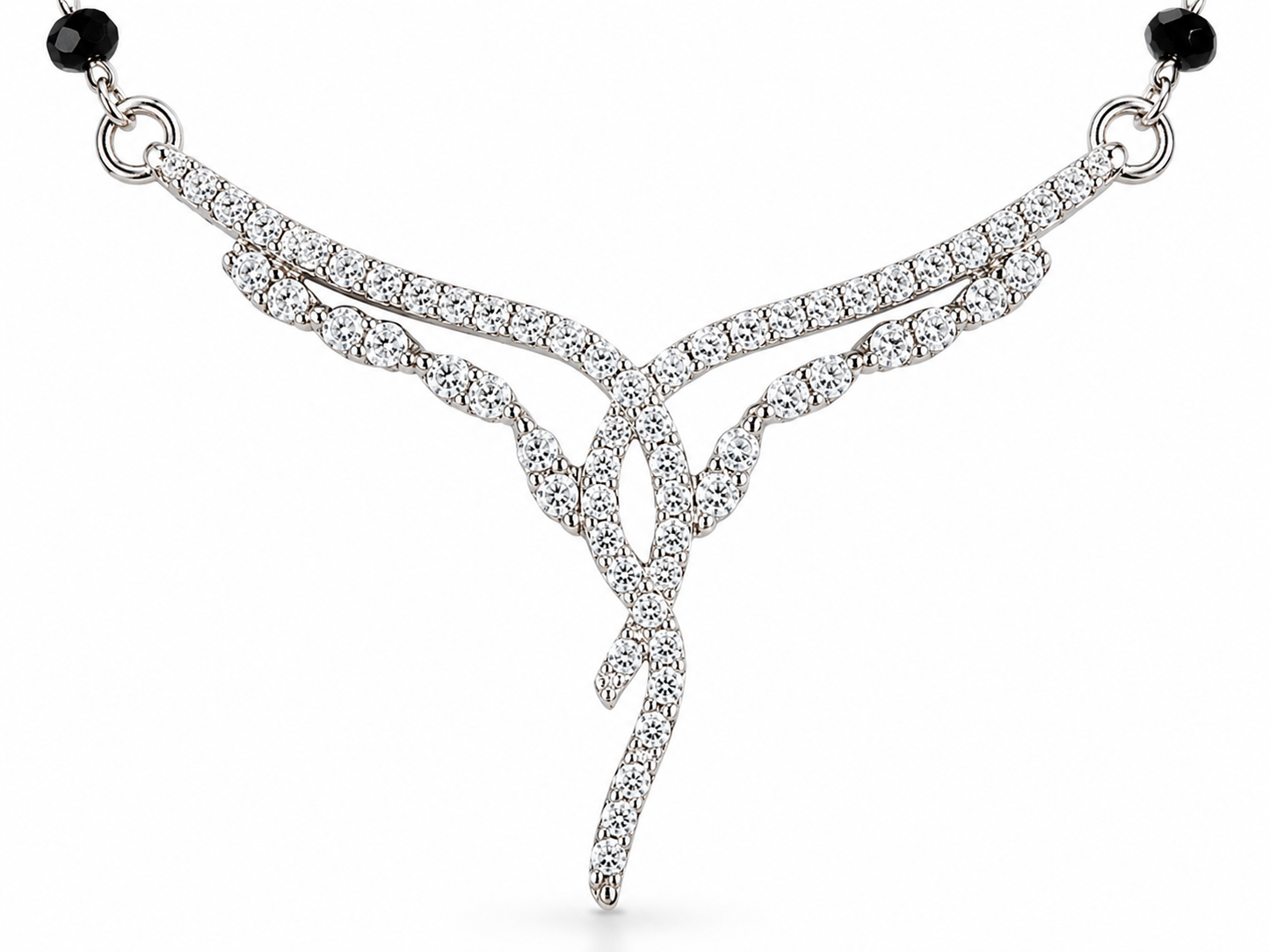 925 Sterling Silver Crystal Cascade Mangalsutra