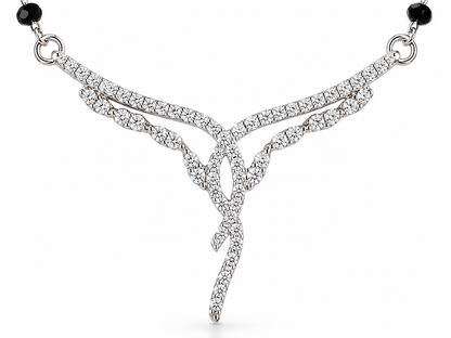 925 Sterling Silver Crystal Cascade Mangalsutra