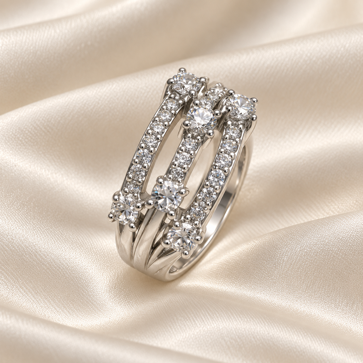 Celeste Multi-Row Ring