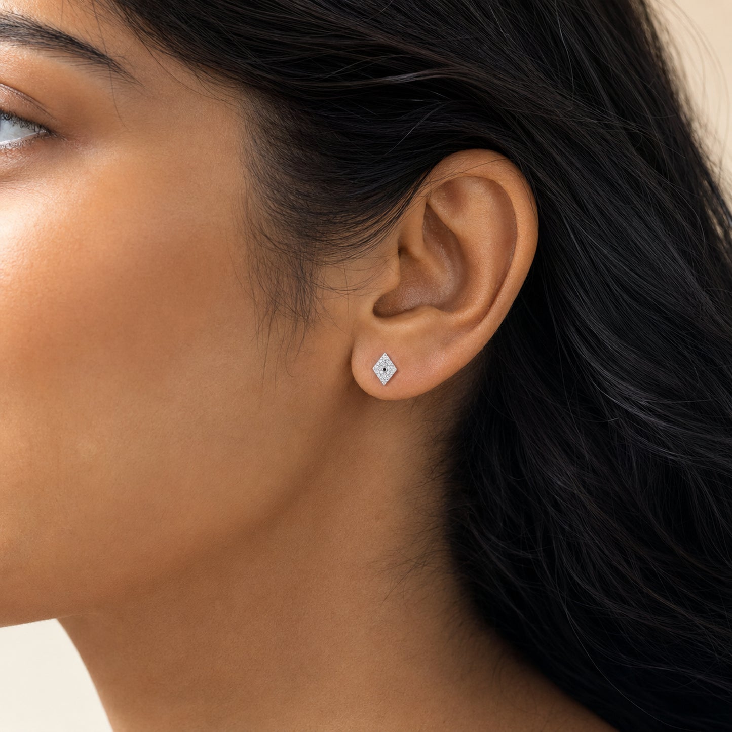 Pavé Rhombus Stud Earrings