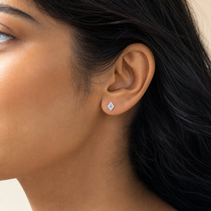 Pavé Rhombus Stud Earrings
