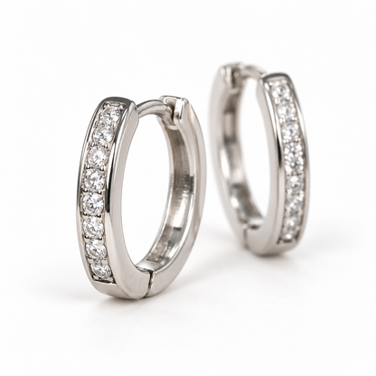 Silver Starlight Hoop Earrings