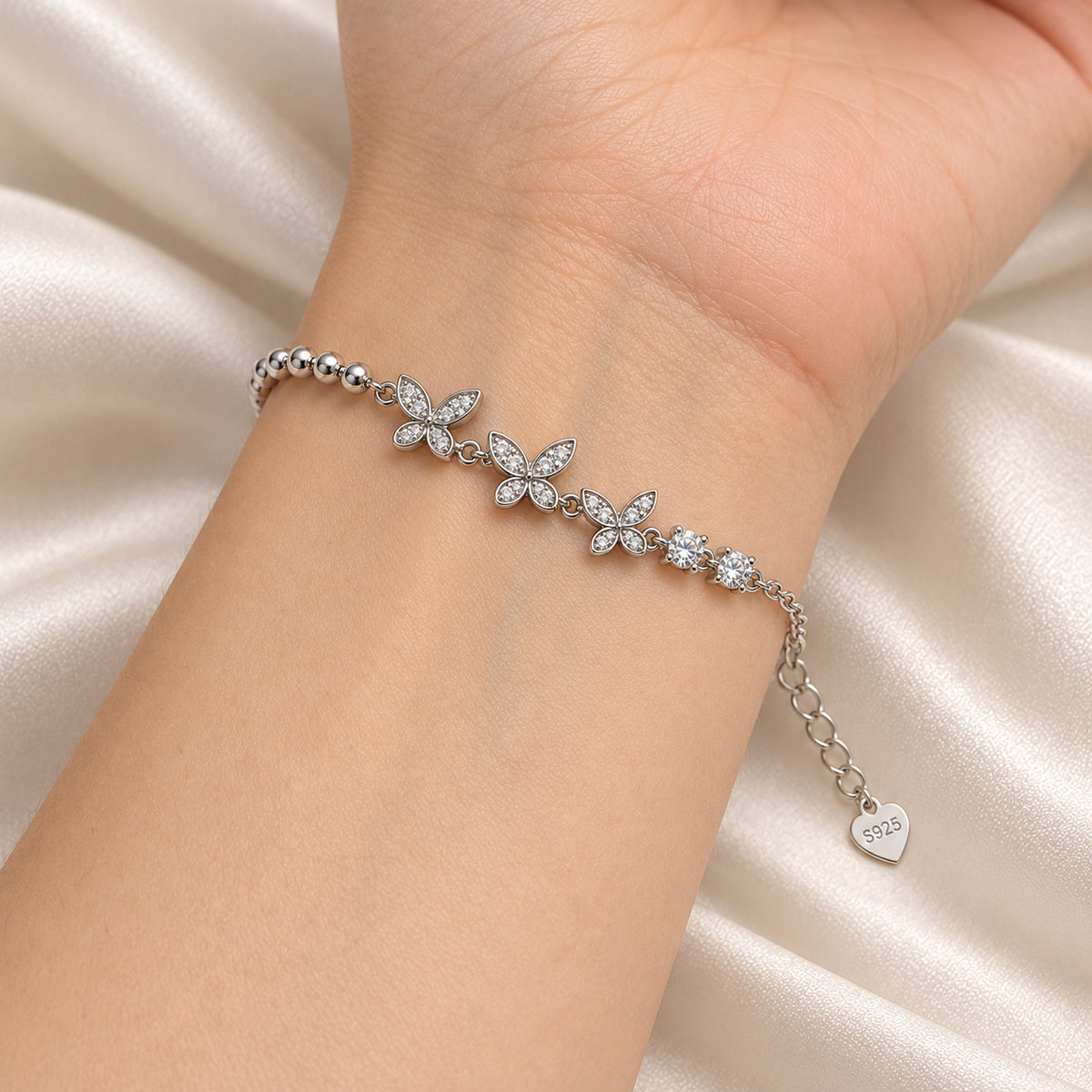 Butterfly Grace Silver Bracelet