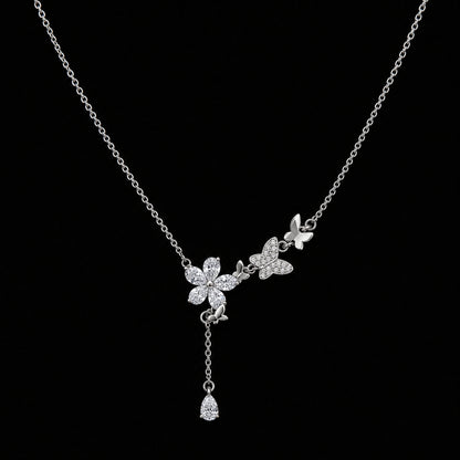 Butterfly Bloom Drop Necklace