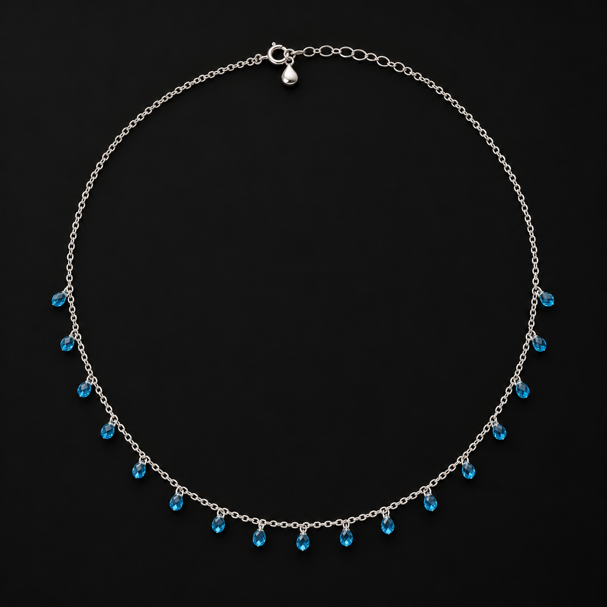 Blue Teardrop Necklace