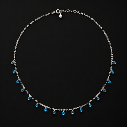 Blue Teardrop Necklace
