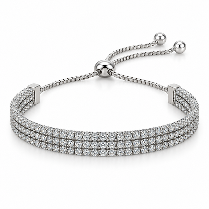 Three-Row Tennis Bracelet
