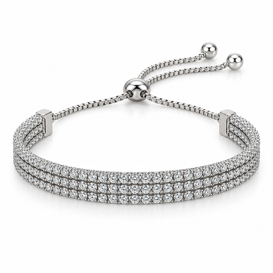 Three-Row Tennis Bracelet
