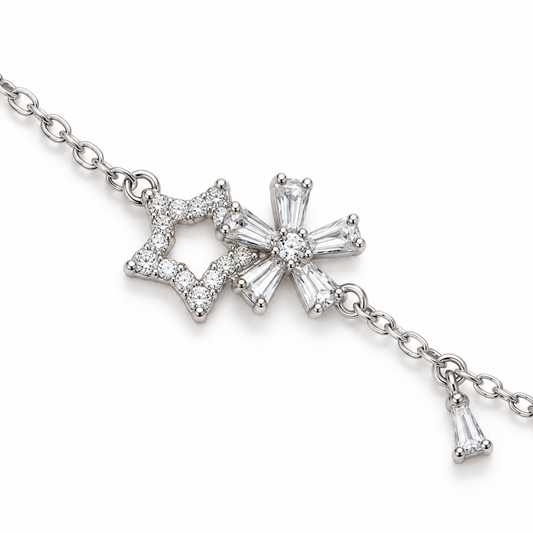 Starlight Bloom Silver Bracelet
