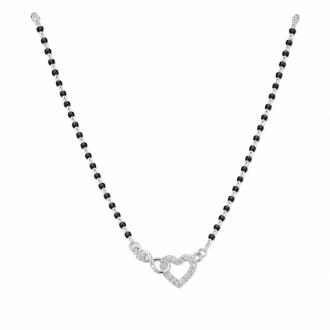 925 Sterling Silver Infinity Heart Mangalsutra