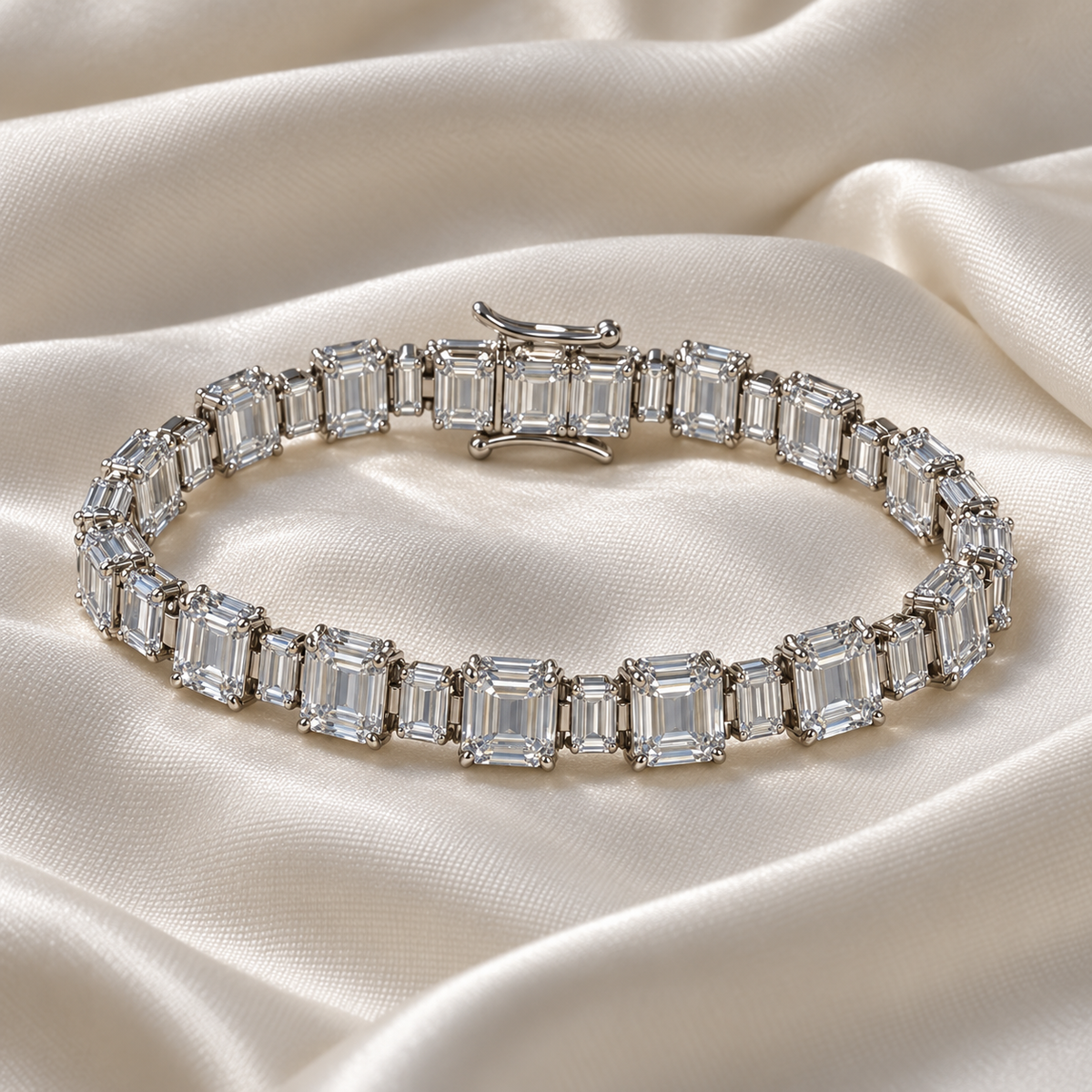 Rectangular Sparkle Tennis Bracelet