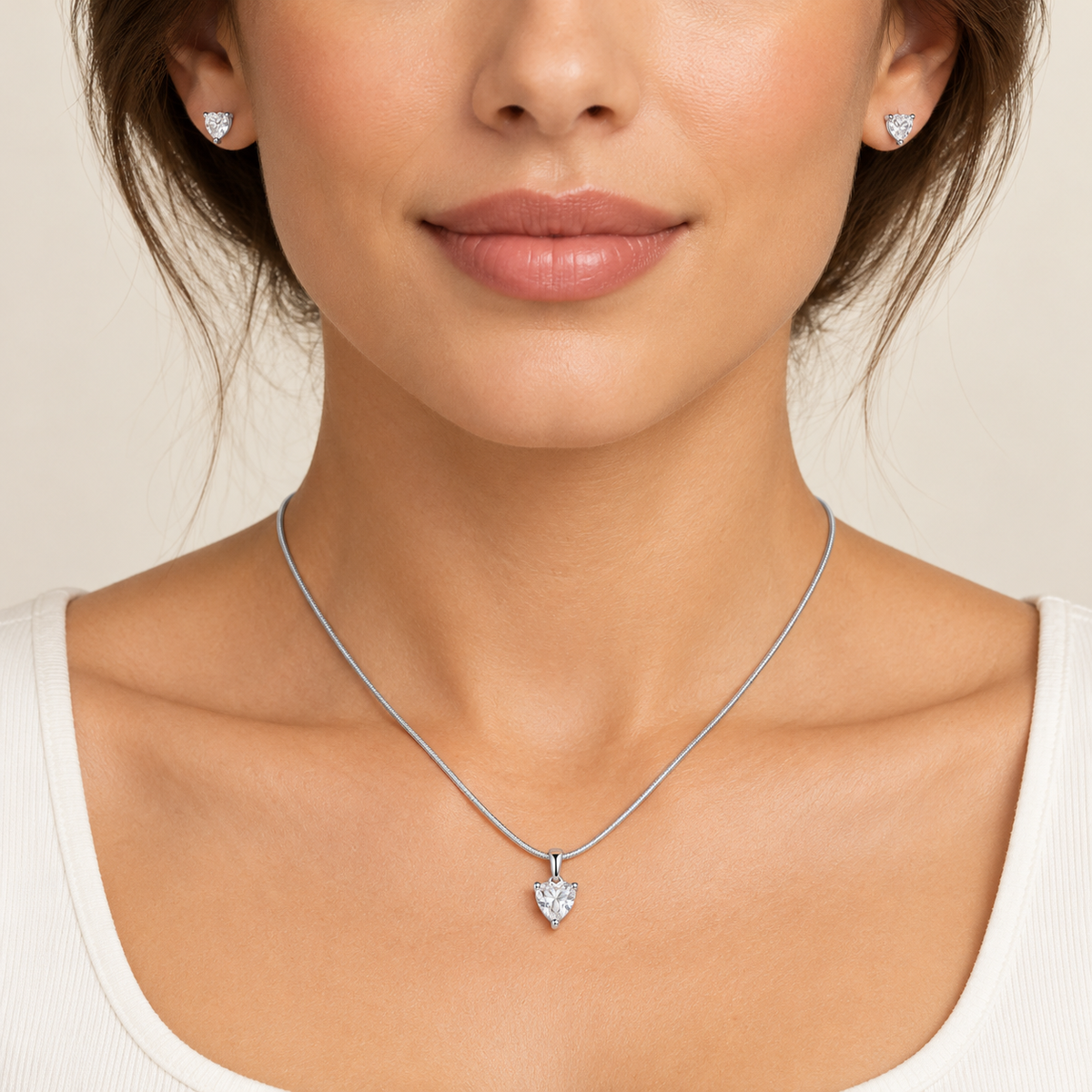 Sweetheart Necklace & Earrings Set