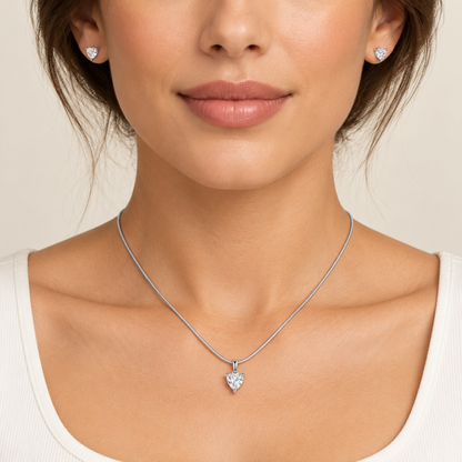 Sweetheart Necklace & Earrings Set