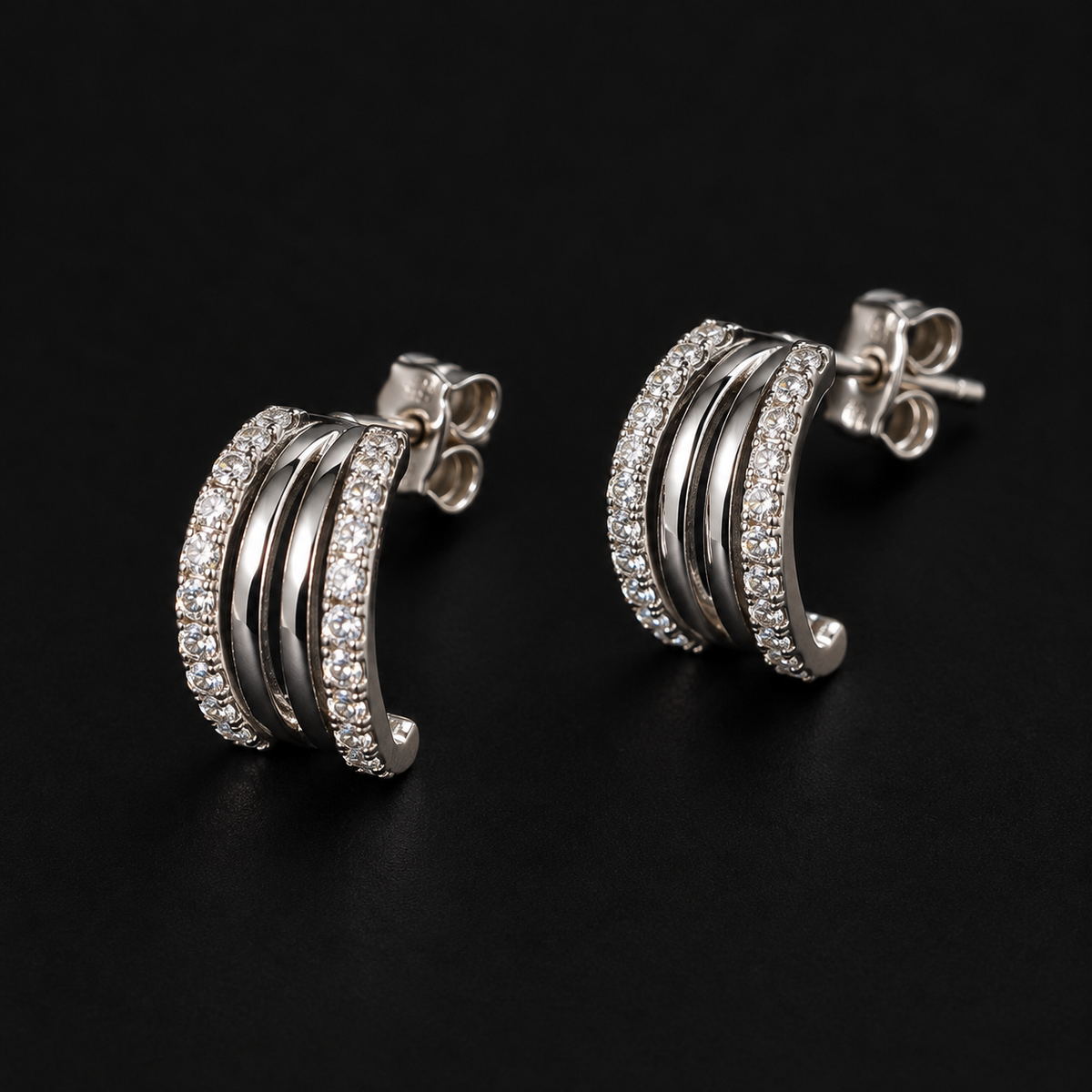 Layered Sparkle Hoop Earrings