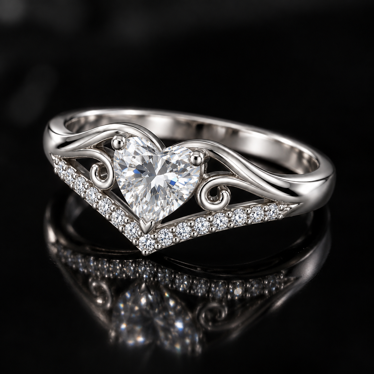 Heart of Elegance Silver Ring
