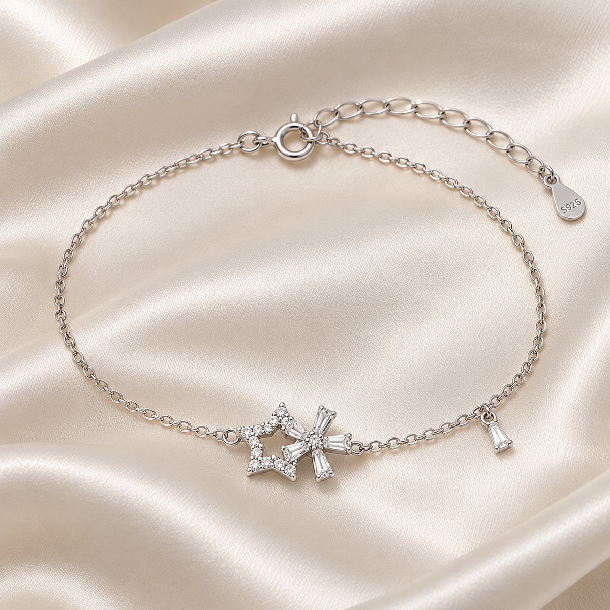 Starlight Bloom Silver Bracelet