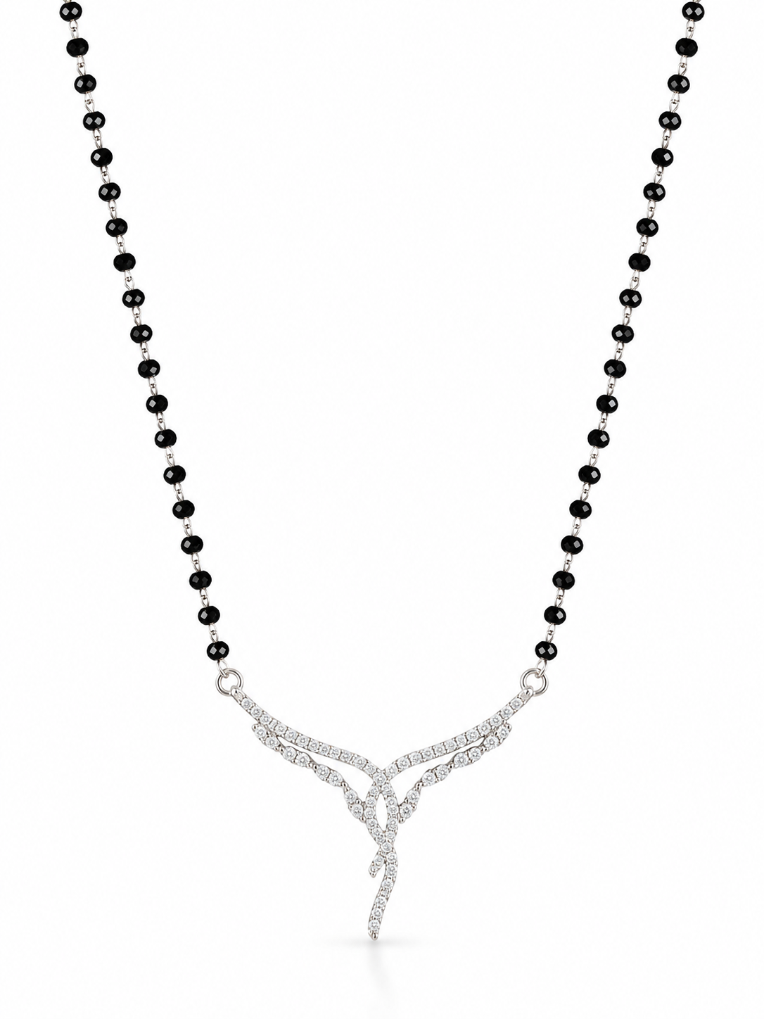 925 Sterling Silver Crystal Cascade Mangalsutra