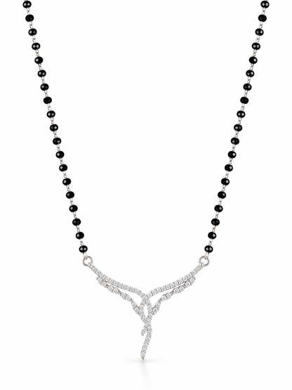 925 Sterling Silver Crystal Cascade Mangalsutra