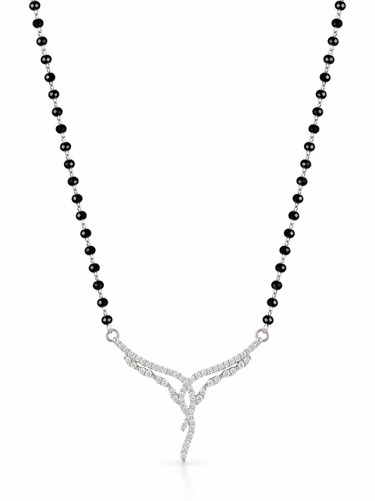 925 Sterling Silver Crystal Cascade Mangalsutra