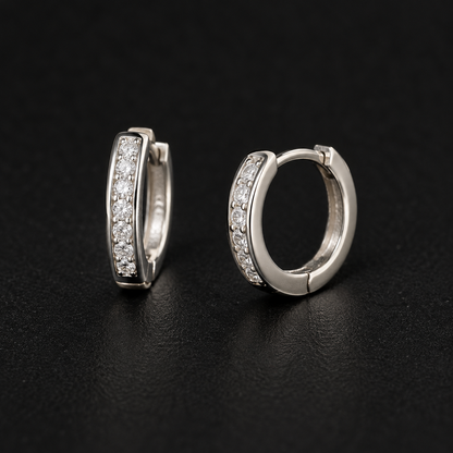 Silver Starlight Hoop Earrings