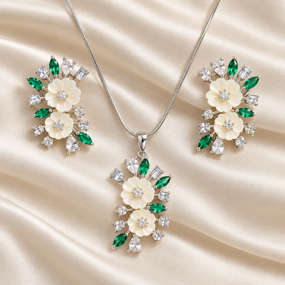Ivory Garden Necklace & Earrings Set