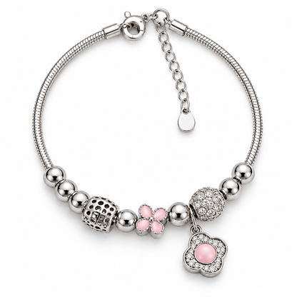Silver Blossom Charm Bracelet
