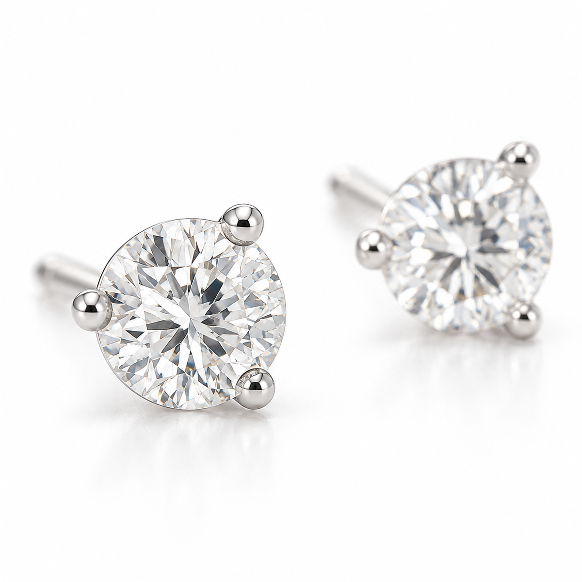 Classic Solitaire Stud Earrings