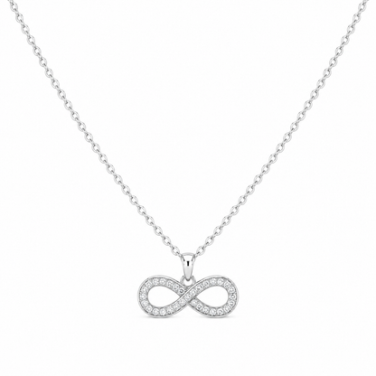 925 Sterling Silver Pavé Infinity Necklace