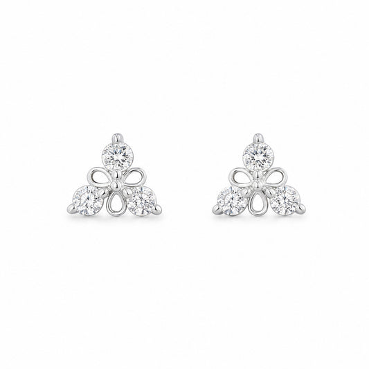 Three-Stone Floral Stud Earrings