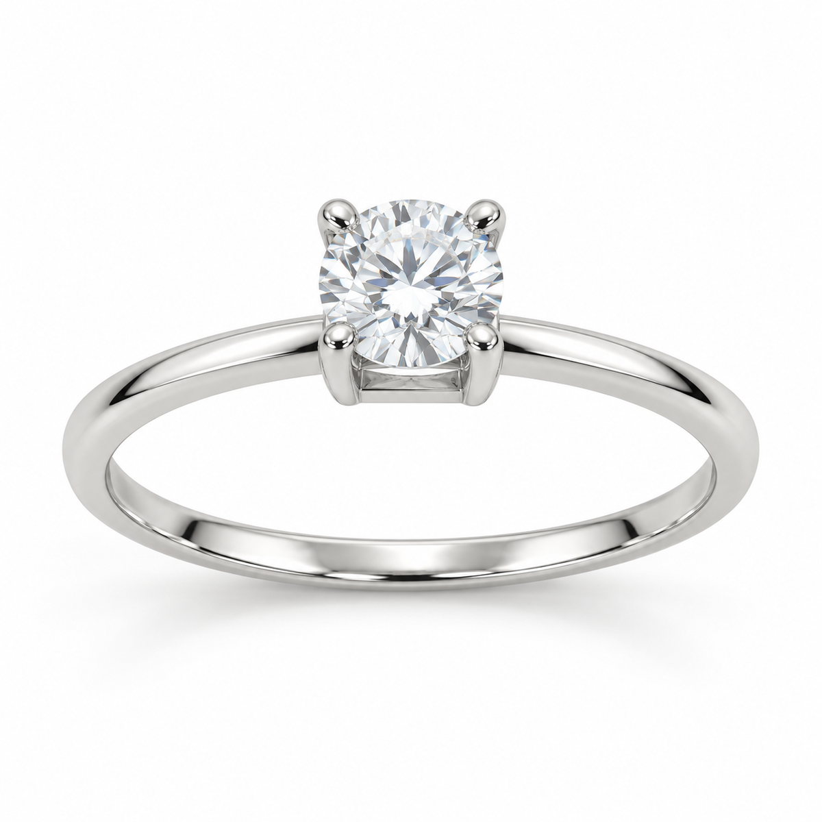Classic Silver Solitaire Ring
