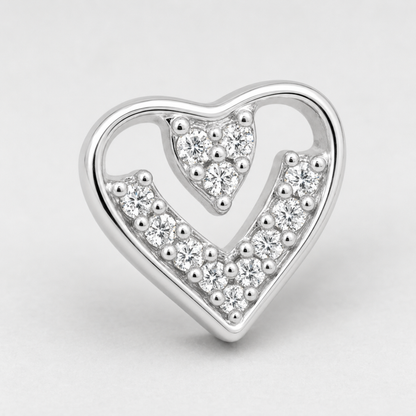 Crystal Heart Stud Earrings