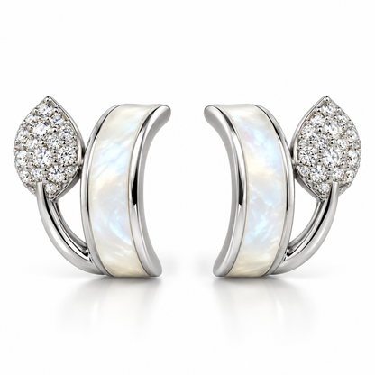Pearlescent Leaf Earrings