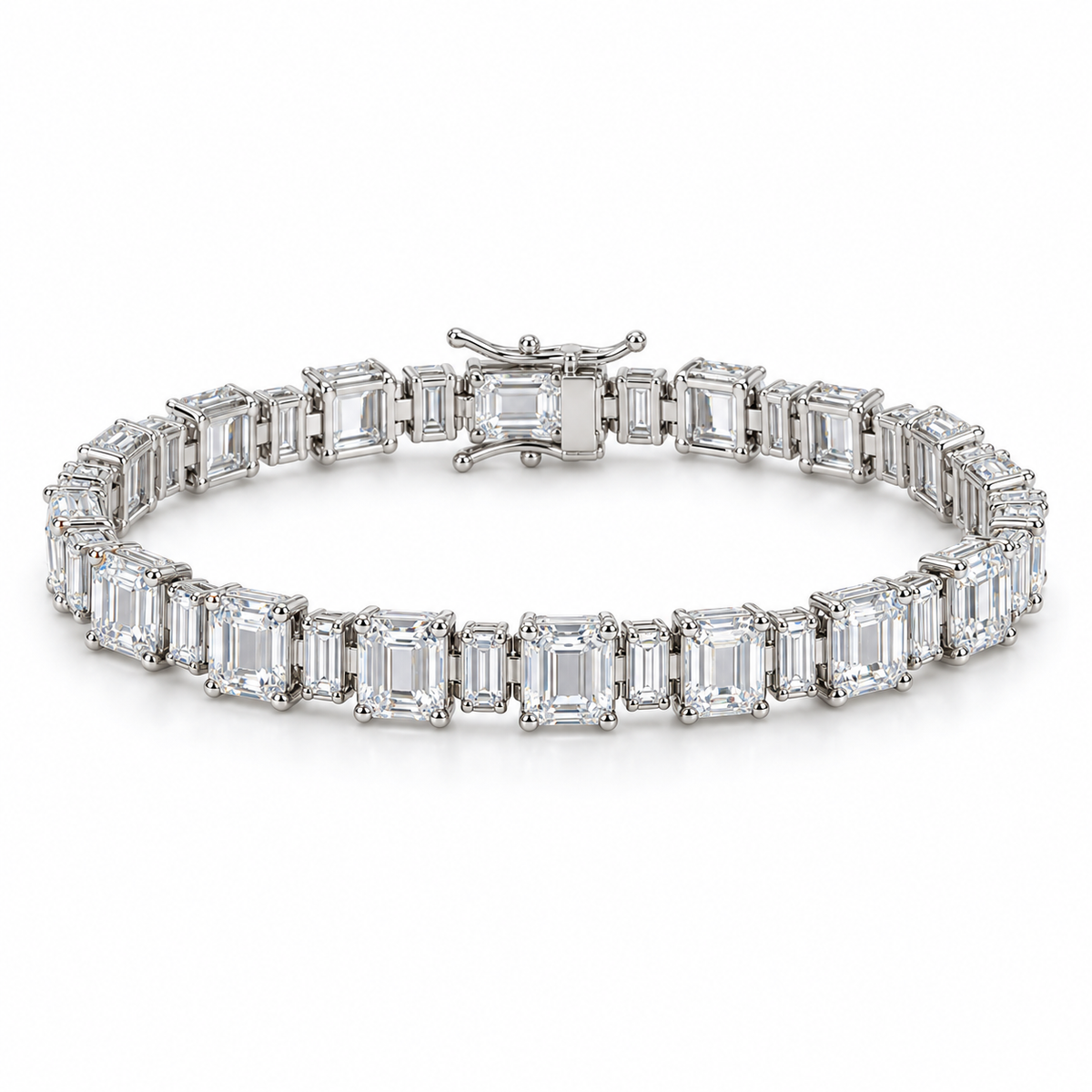 Rectangular Sparkle Tennis Bracelet