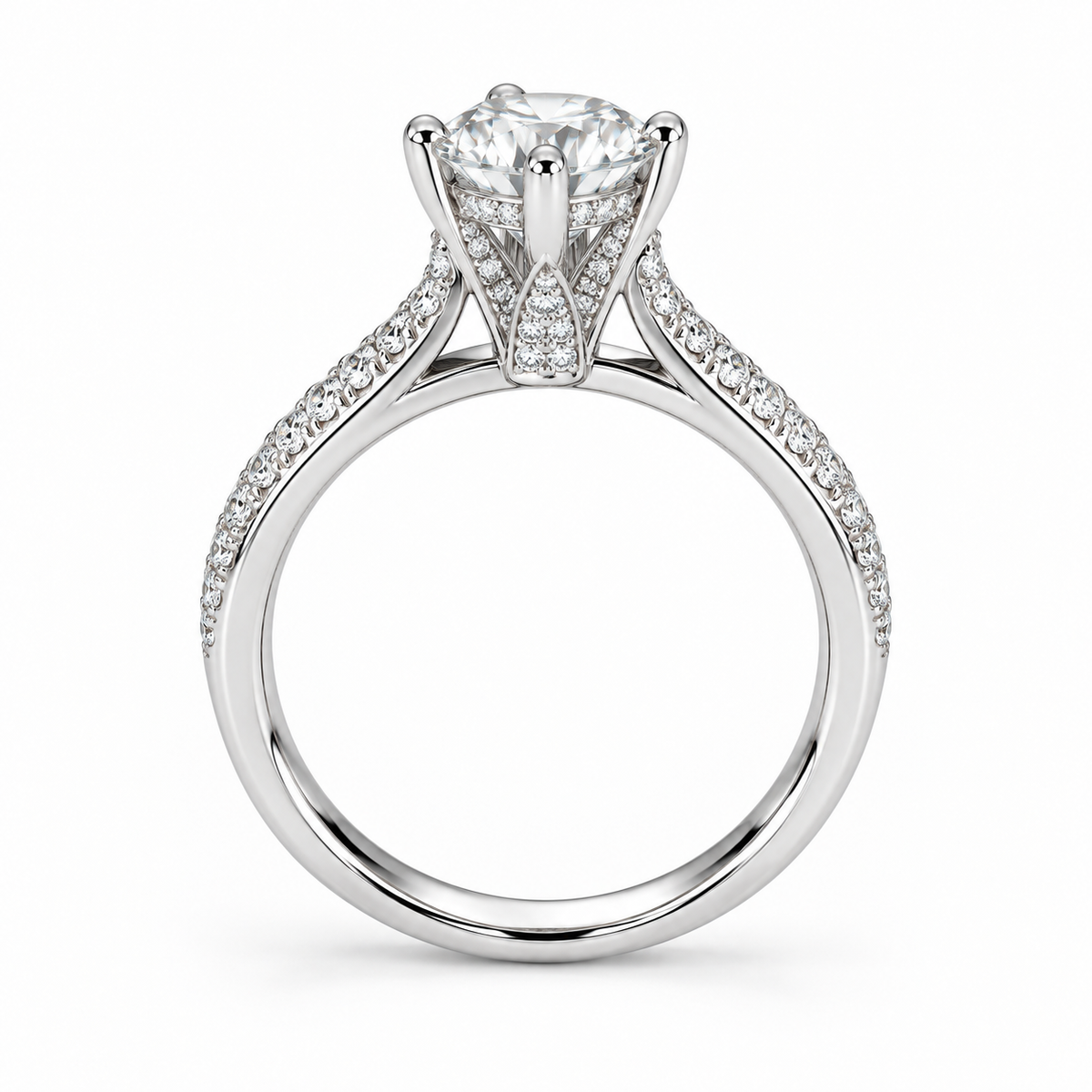 Classic Round Solitaire Silver Ring