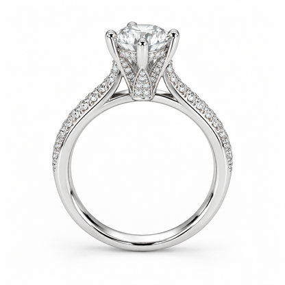 Classic Round Solitaire Silver Ring