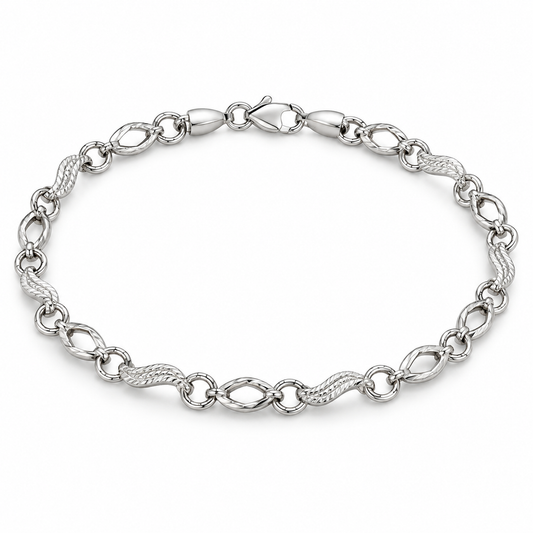 Silver Rope Link Bracelet